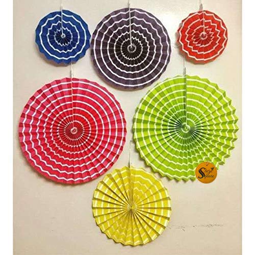 Sage Square Paper Fan Party Decoration Set Plain Printed for Baby Shower Photo Booth Wedding Birthday Party Pack of 12 Mix Color - Image 2