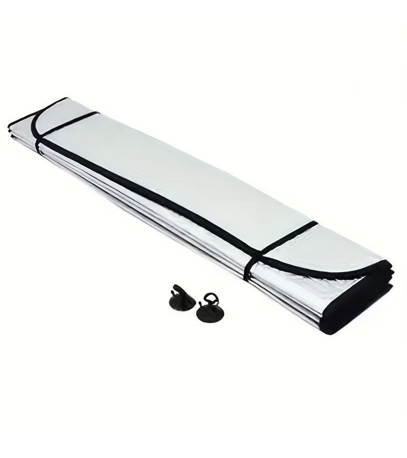 Automotive Car Sunshade Single Sided Silver Reflective UV Protection Foam Sunshade 130 x 60 cm 51 x 23.6 Inches Anti Sunburn High Temperature Summer Protection - Image 1