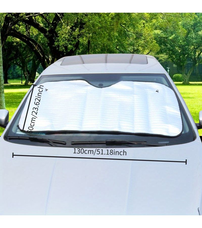 Automotive Car Sunshade Single Sided Silver Reflective UV Protection Foam Sunshade 130 x 60 cm 51 x 23.6 Inches Anti Sunburn High Temperature Summer Protection - Image 5
