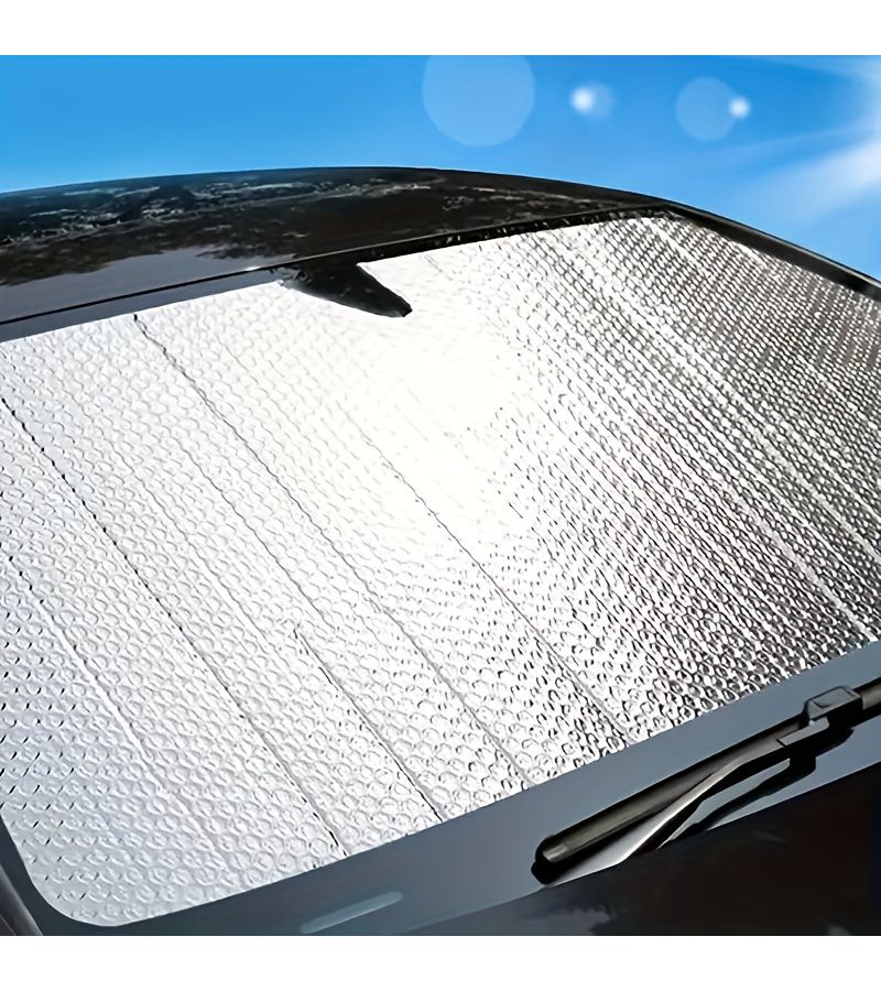 Automotive Car Sunshade Single Sided Silver Reflective UV Protection Foam Sunshade 130 x 60 cm 51 x 23.6 Inches Anti Sunburn High Temperature Summer Protection - Image 2