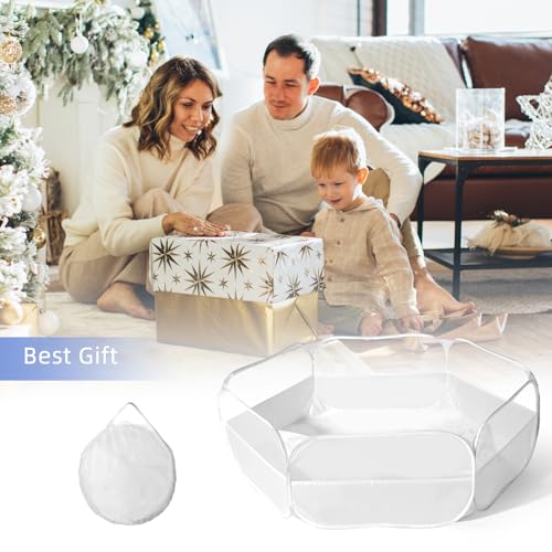 TRENDPLAY بركة كرات قابلة للطي للأطفال، خيمة لعب كبيرة للأطفال، بركة كرات، بيت لعب مع حقيبة تخزين، للأولاد والبنات والكلاب والقطط والفيران، داخلية وخارجية، بيضاء - Image 4