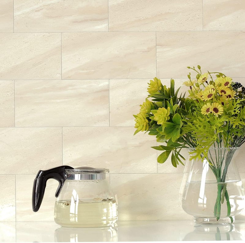 Be nice Peel and Stick Backsplash Large Bathroom Subway Tiles,Kitchen Shower Wall Stickers Waterproof(23Tiles) Beige - Image 5