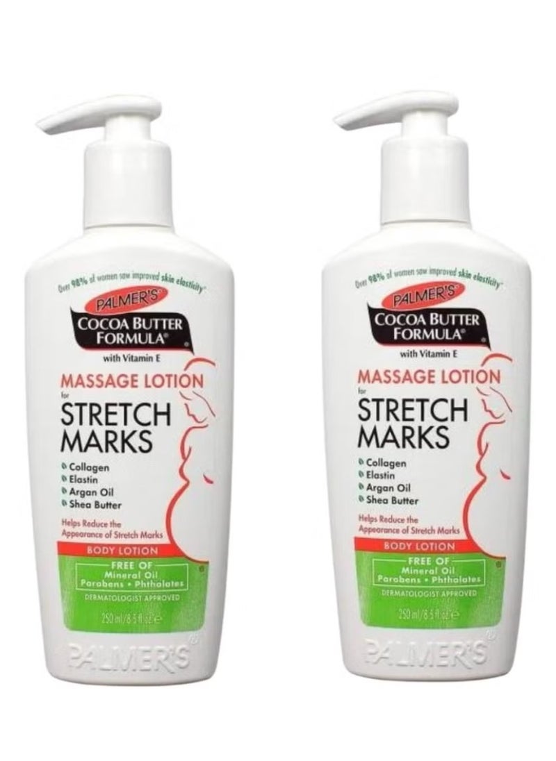 PALMER'S Body massage lotion to get rid of stretch marks with 250ml cocoa butter formula two pieces  - Image 1