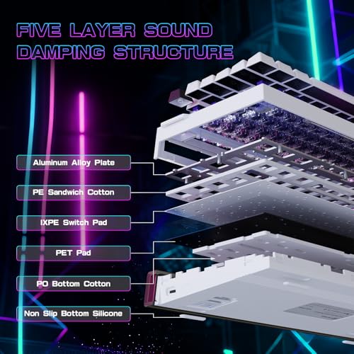 MAMBASNAKE ATTACK SHARK R85 HE Wired 75% Rapid Trigger Mechanical Gaming Keyboard with Custom Lightbox, 8KHz Polling Rate,0.005mm RT Accuracy,0.08MS Latency,Hall Effect,Magnetic Switch,Driver for PC-Star White - Image 4