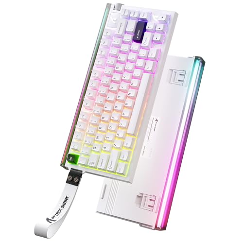 MAMBASNAKE ATTACK SHARK R85 HE Wired 75% Rapid Trigger Mechanical Gaming Keyboard with Custom Lightbox, 8KHz Polling Rate,0.005mm RT Accuracy,0.08MS Latency,Hall Effect,Magnetic Switch,Driver for PC-Star White - Image 1