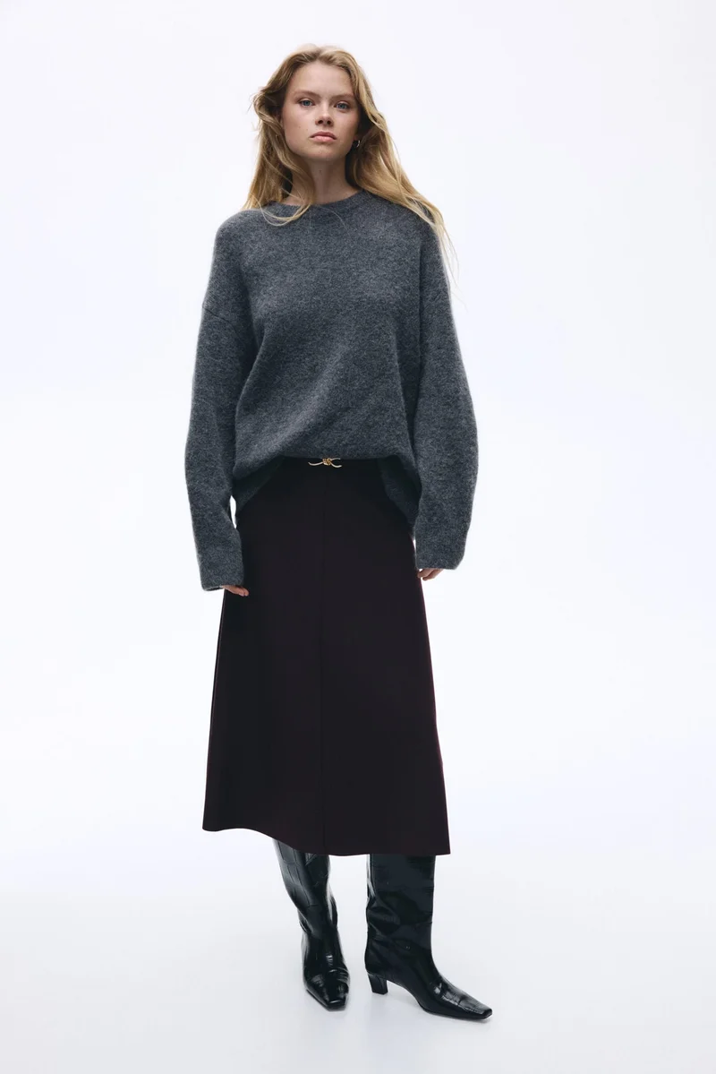 H&M Belt-detail midi skirt