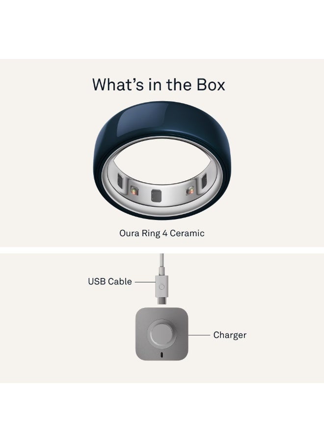 أورا 17.5 mAh Oura Ring 4 - Ceramic Midnight - Size 6 - Smart Ring | – Measure with Oura Ring 4 Size Kit | Sleep, Heart Rate and Fitness Tracking Wearable | 8-Day Battery, iOS/Android Compatible Midnight - Image 5