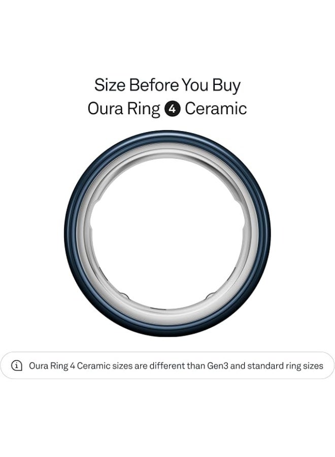 أورا 17.5 mAh Oura Ring 4 - Ceramic Midnight - Size 6 - Smart Ring | – Measure with Oura Ring 4 Size Kit | Sleep, Heart Rate and Fitness Tracking Wearable | 8-Day Battery, iOS/Android Compatible Midnight - Image 3