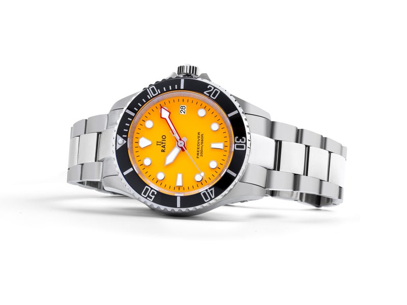 Ratio FreeDiver Yellow Dial Quartz Diver's 200M Men's Watch RTF034 - Image 3