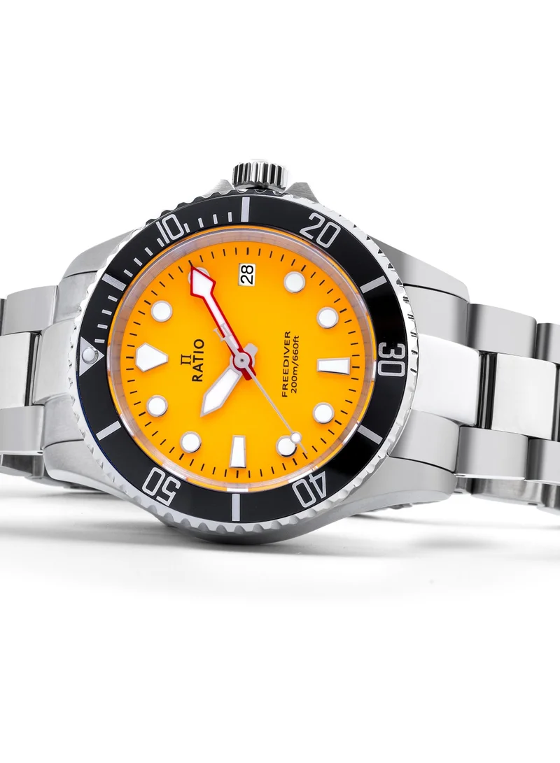 RATIO  Ratio FreeDiver Yellow Dial Quartz Diver's 200M Men's Watch RTF034 for Men | Best Price UAE