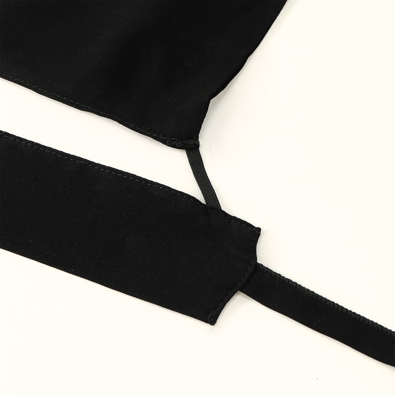 Women's Face Mask with Straps, Black - Image 2