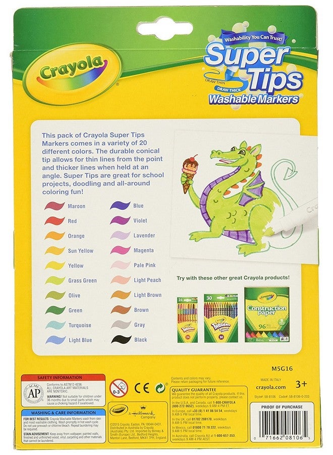 Crayola 588106 20Ct Super Tips Marker (Pack Of 4) - Image 3