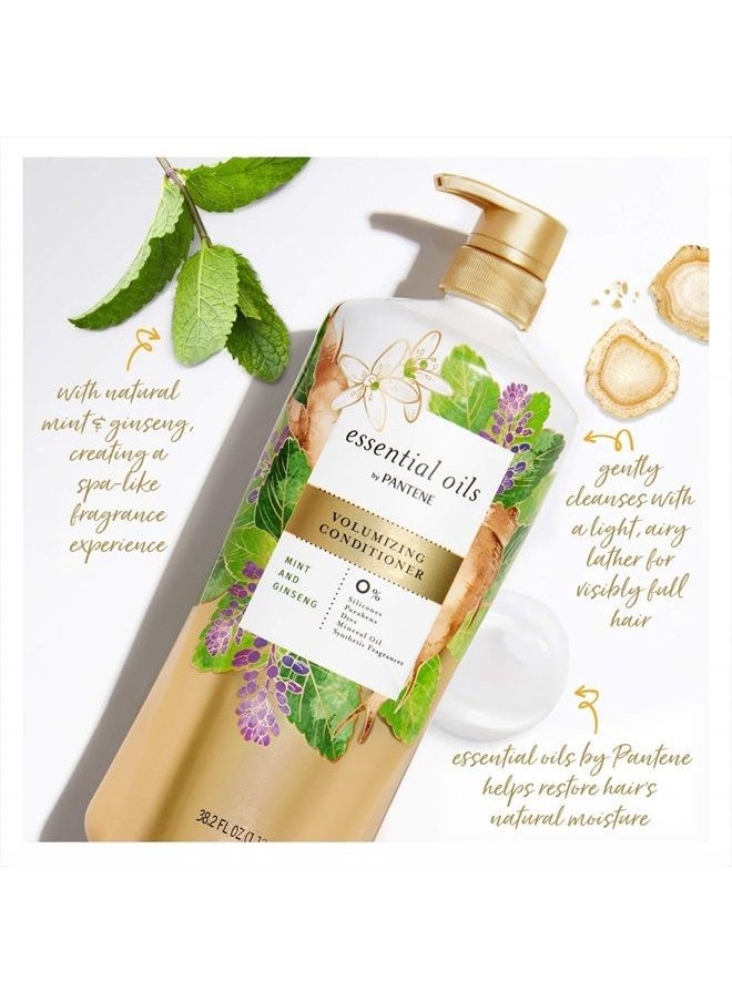 Essential Oils Volumizing Shampoo and Conditioner With Mint & Ginseng 38.2 FL / 1.13 L