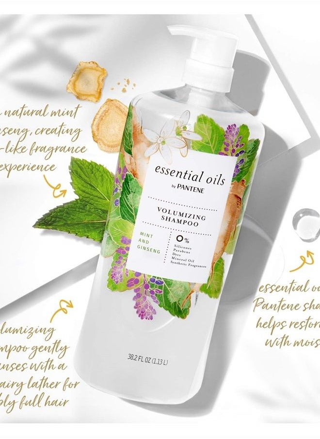 Essential Oils Volumizing Shampoo and Conditioner With Mint & Ginseng 38.2 FL / 1.13 L