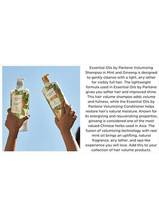 Essential Oils Volumizing Shampoo and Conditioner With Mint & Ginseng 38.2 FL / 1.13 L