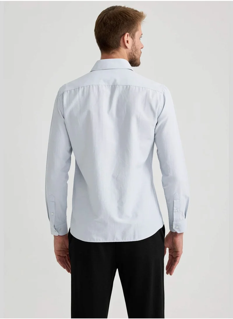DeFacto Slim Fit Polo Neck Long Sleeved Shirt