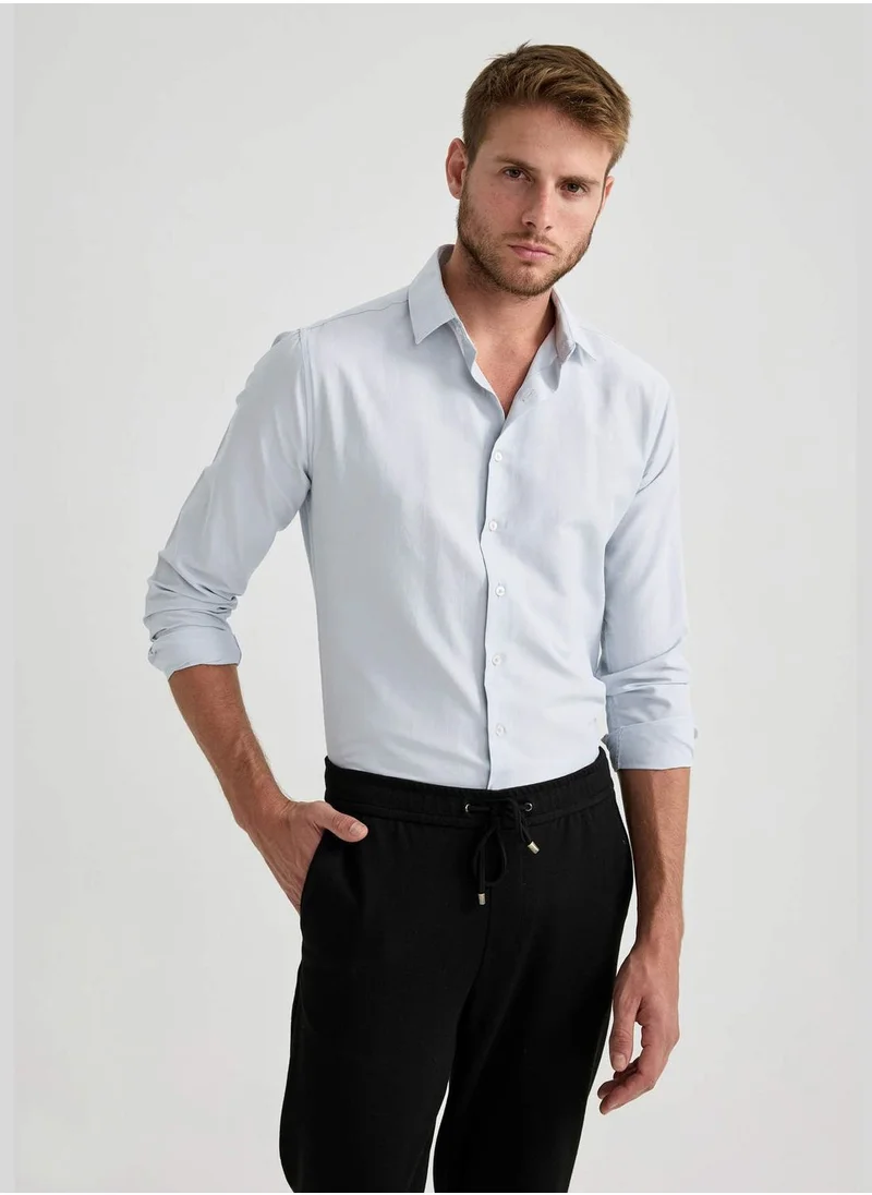 DeFacto Slim Fit Polo Neck Long Sleeved Shirt