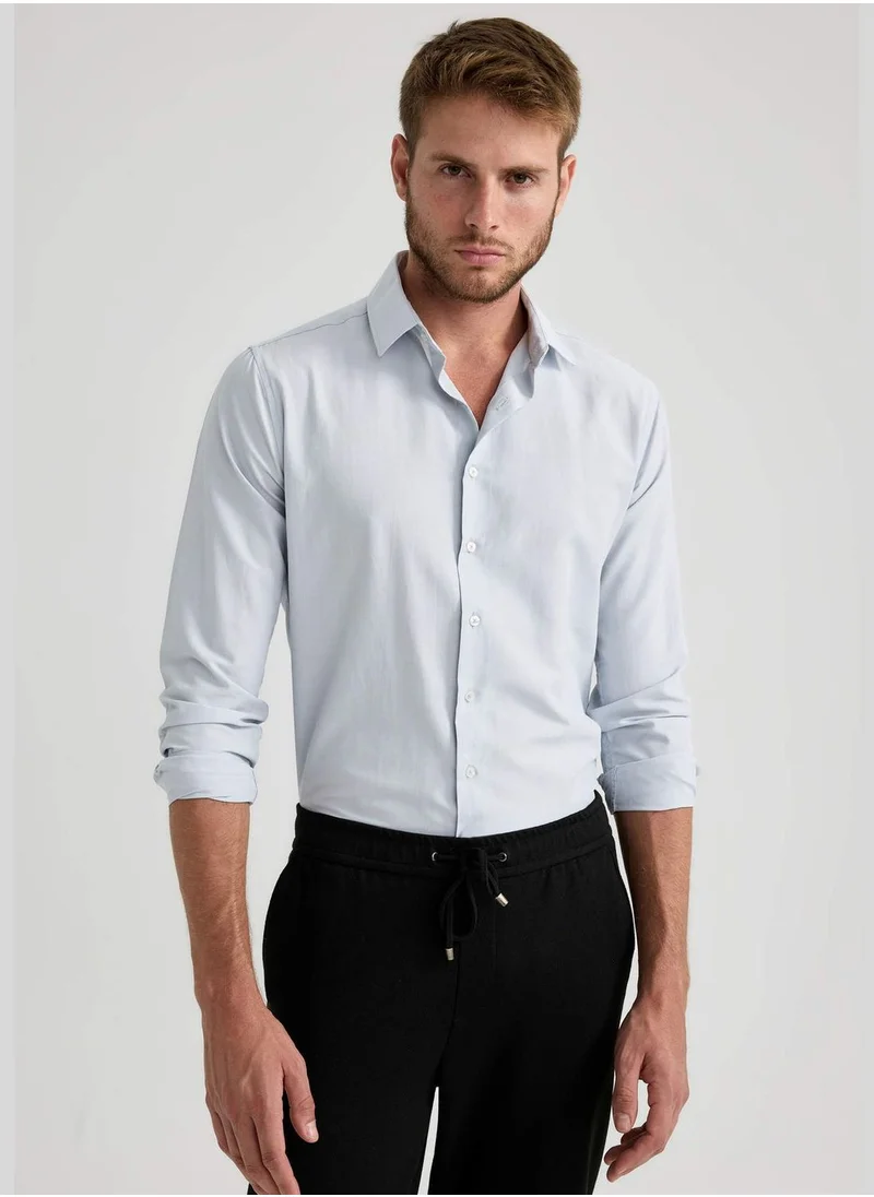 DeFacto Slim Fit Polo Neck Long Sleeved Shirt