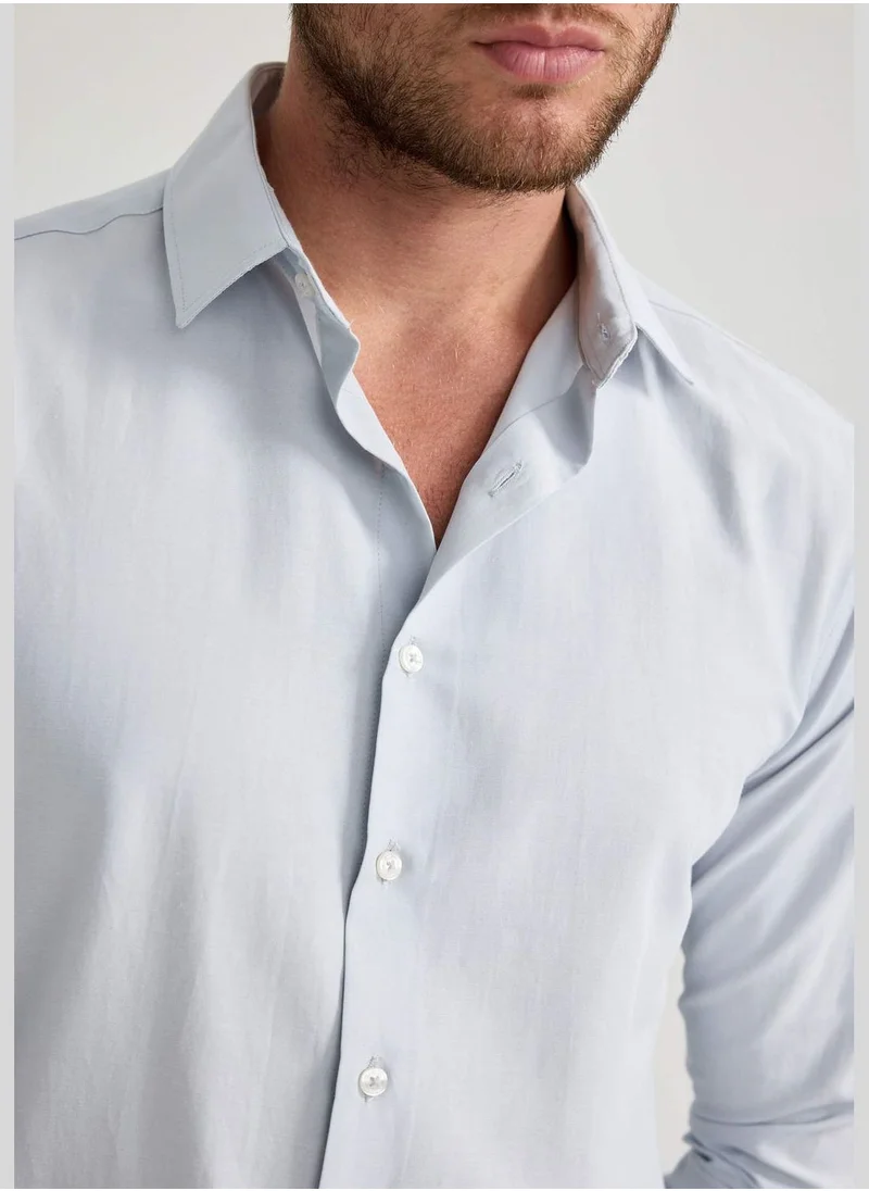 DeFacto Slim Fit Polo Neck Long Sleeved Shirt