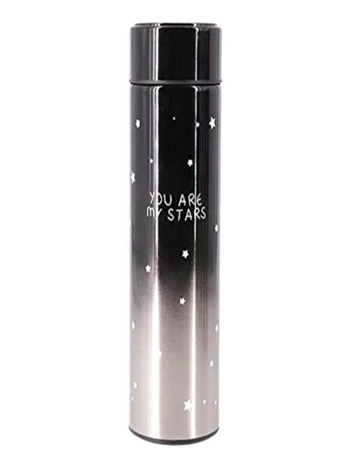Stainless Steel Vacuum Flask Thermos with LCD Touch Temperature Display and Strainer - Blac/Silver  - Image 1