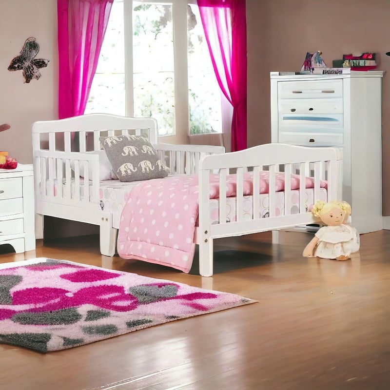 السعادة هوم  Modern solid wood crib, 130x70 cm - natural wood color - Image 3