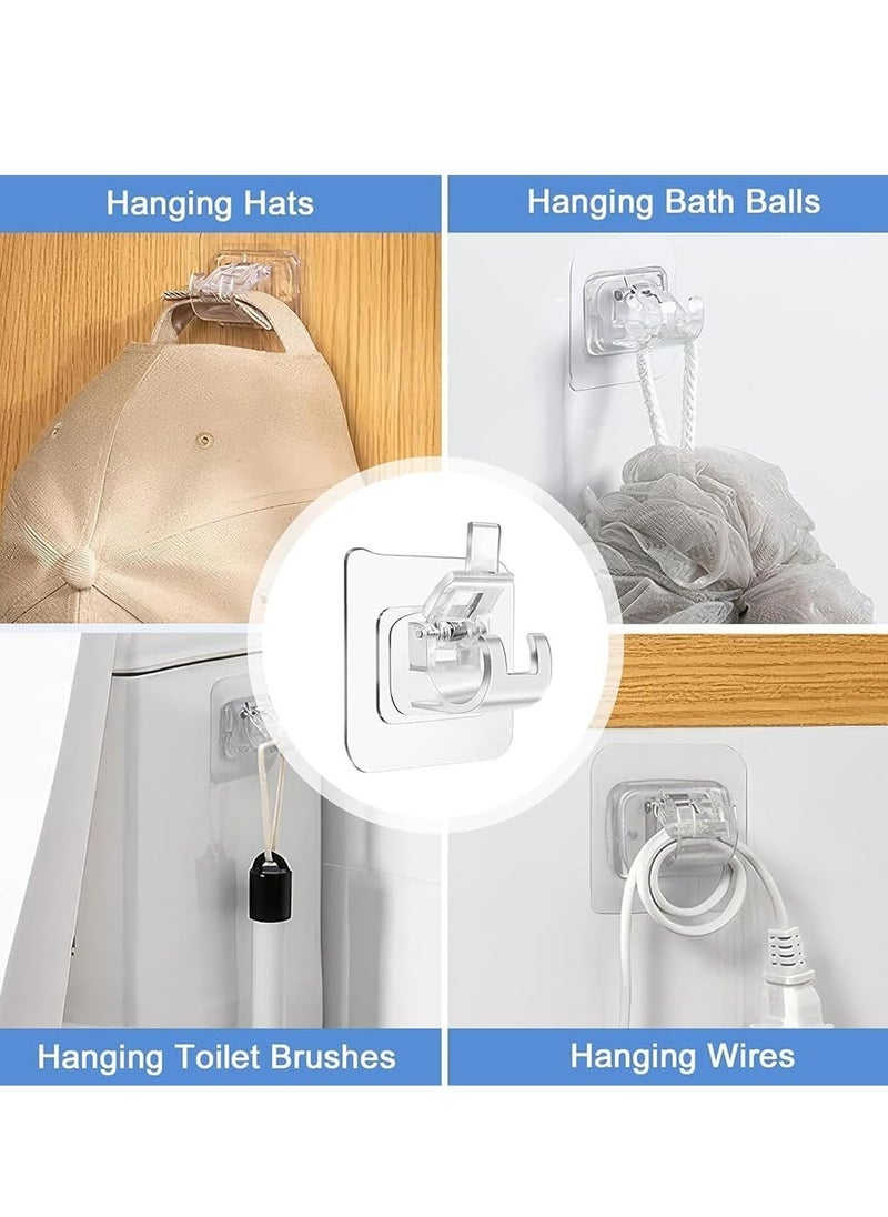 Oasisgalore - 12 Pack No-Drill Curtain Rod Brackets, Self-Adhesive Hooks for Easy Mounting, for Bathroom, Kitchen(Clear) - Image 1