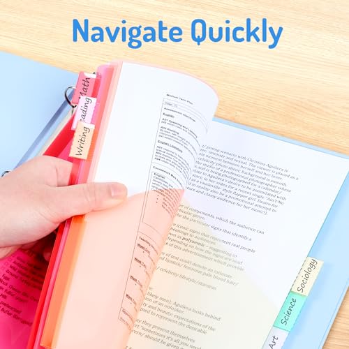 Forvencer 16 Count Dividers with Two Pockets, 8 tabs Binder Dividers for 3 Ring Binder Organizer, Multicolor, 2 Sets - Image 5