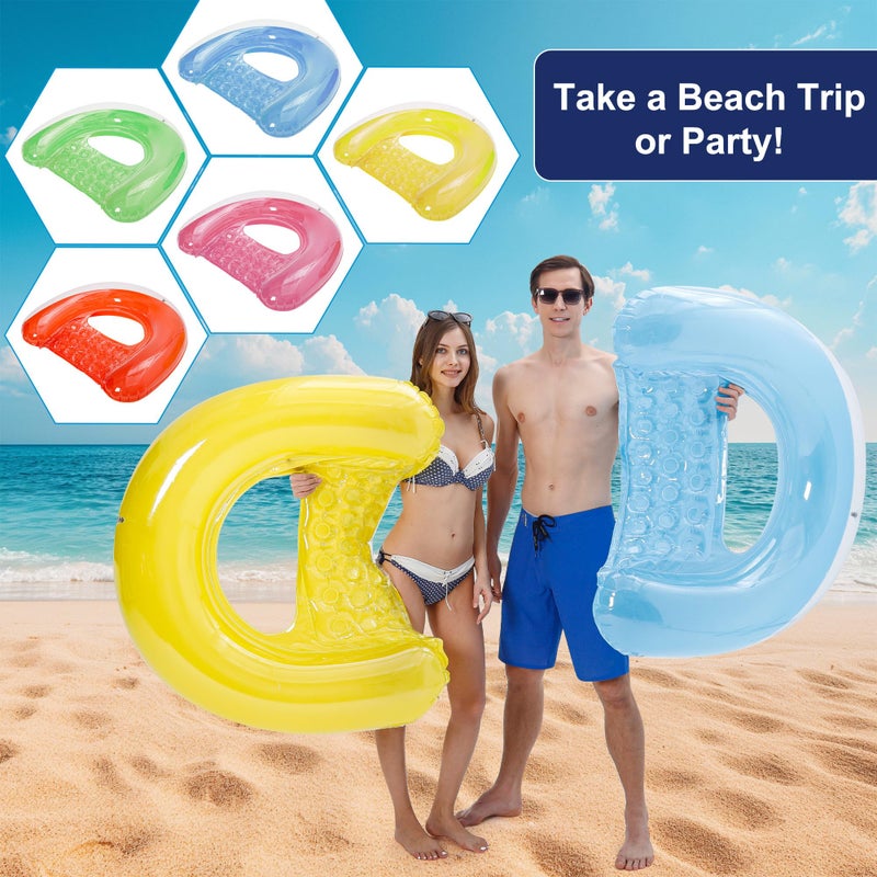 PuppyuWill 3 Pack Pool Floats Adult, PuppyuWill Minimalist Design Pool Chair Float, 52" X 38" Dopamine Colors, Drifter, Chair, Hammock 3-in-1 Inflatable Pool Toys for Pool Party, Lake, River, Sea, Outdoor - Image 4