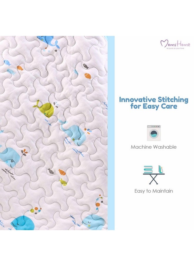 MOM'S HOME - Organic Cotton All Season Baby Quilt | Light Weight | Soft | Perfect For Light Winters | 100X120 Cm | 0-3 Year | Unicorn | Reversible - Image 1