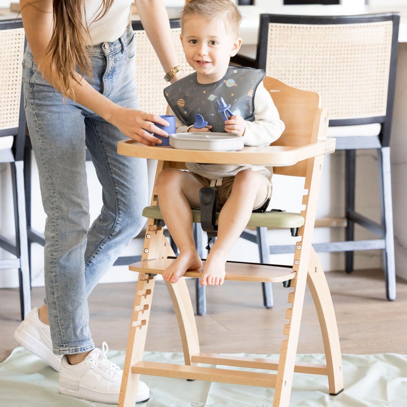 Tiny Twinkle Splat Mat for Under High Chair or Table | 51" x 51" Waterproof & Mess-Proof High Chair Mat for Baby, Machine Washable for Mealtime or Art(Sage) - Image 3
