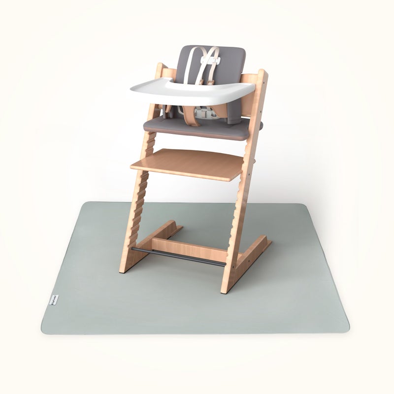 Tiny Twinkle Splat Mat for Under High Chair or Table | 51" x 51" Waterproof & Mess-Proof High Chair Mat for Baby, Machine Washable for Mealtime or Art(Sage) - Image 1