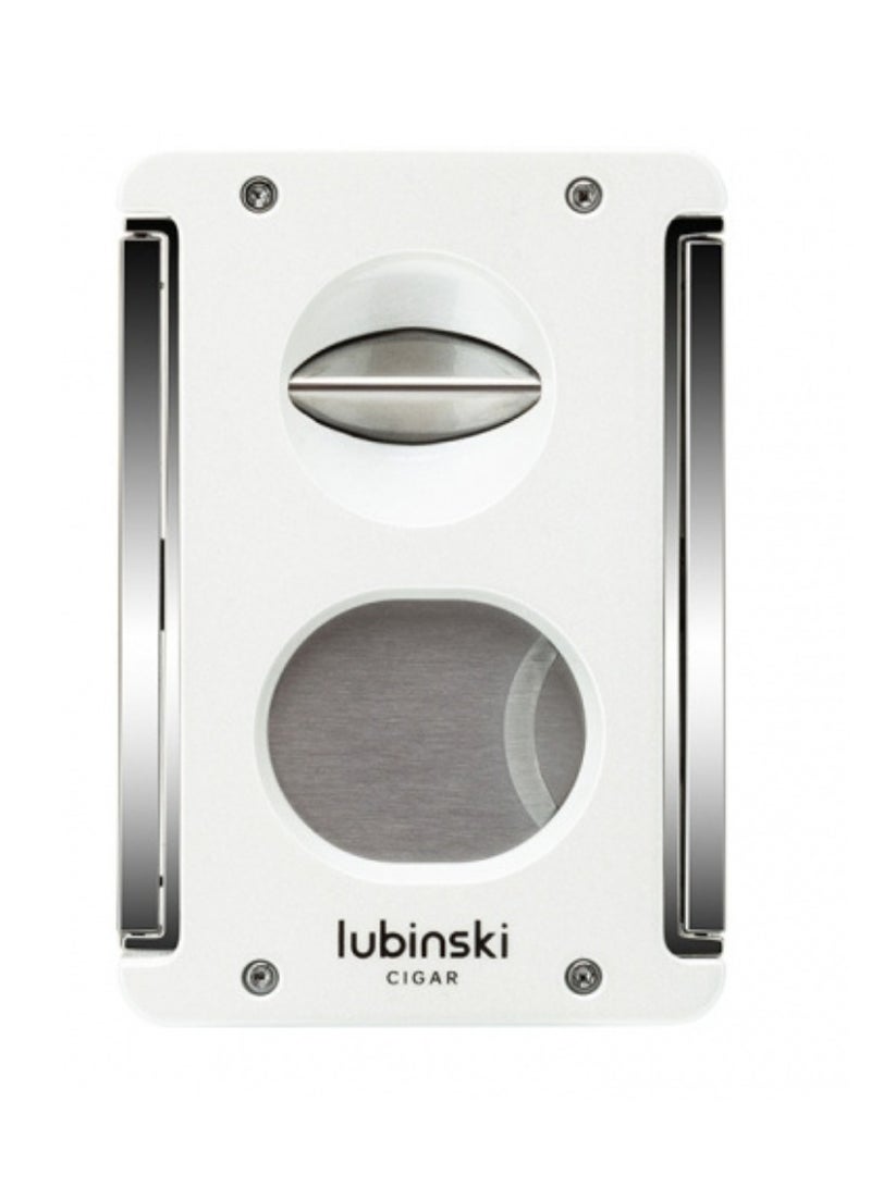 Lubinski Sharp V-Cut Cutter Scissors Stainless Steel Holder White For Office and Outdoor  Luxury Gift Box - Image 1