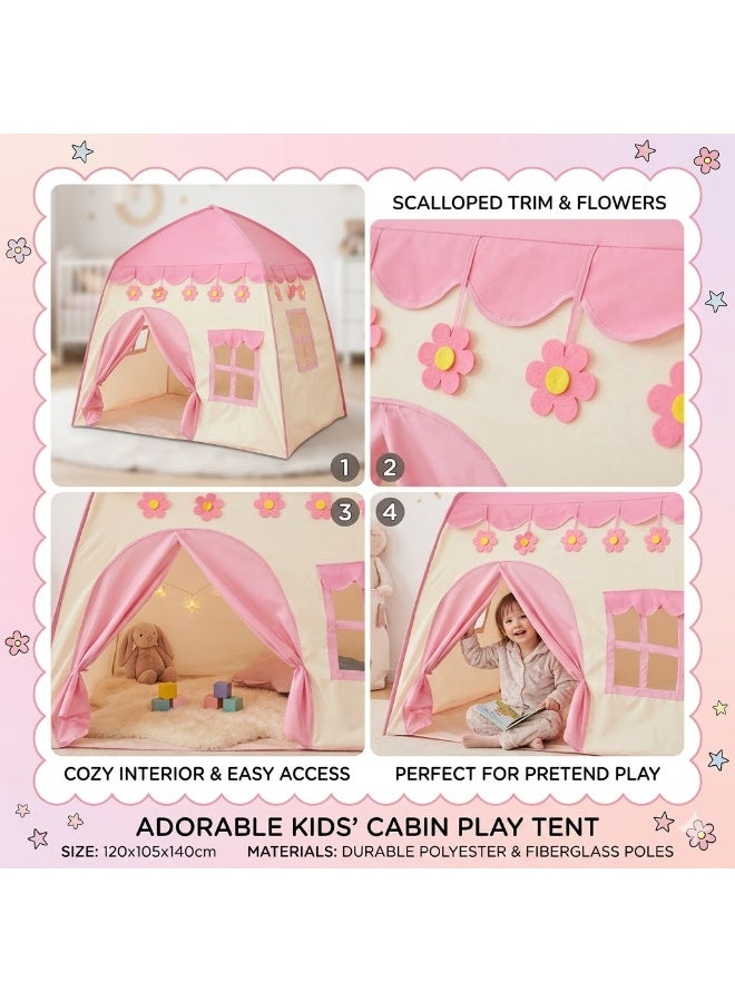Children's Play Tent, Princess Dream Castle, Pink & Beige - Image 5