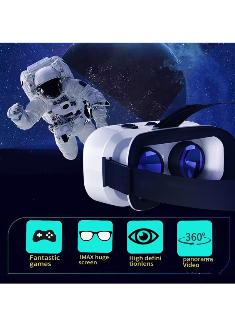 VR SHINECON VR glasses, virtual reality headphones compatible with iPhone and Android, adjustable 3D VR phone headphones, suitable for 4.7 to 6.5 inches, with controller, suitable for mobile games and movies  - Image 4