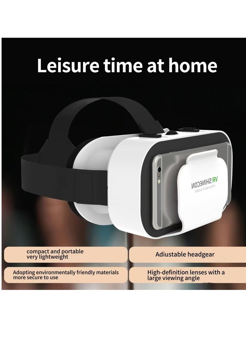 VR SHINECON VR glasses, virtual reality headphones compatible with iPhone and Android, adjustable 3D VR phone headphones, suitable for 4.7 to 6.5 inches, with controller, suitable for mobile games and movies  - Image 2