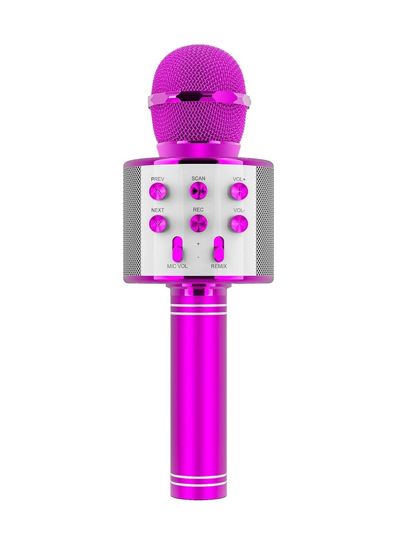 null - Present Microphone For Kid Toy Microphone Speaker Bluetooth Microphone Pink - Image 1