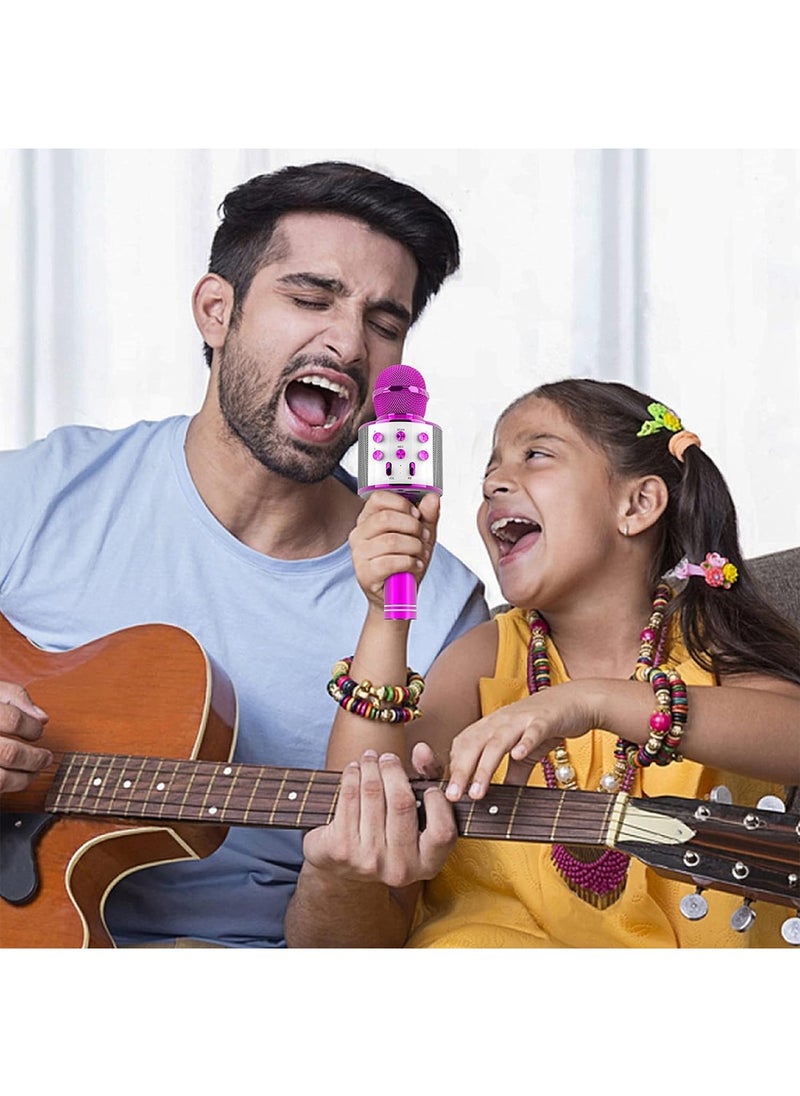 null - Present Microphone For Kid Toy Microphone Speaker Bluetooth Microphone Pink - Image 1