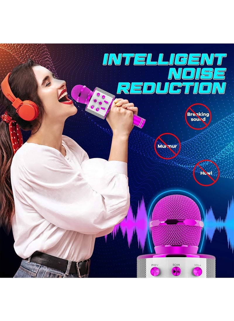 null - Present Microphone For Kid Toy Microphone Speaker Bluetooth Microphone Pink - Image 1