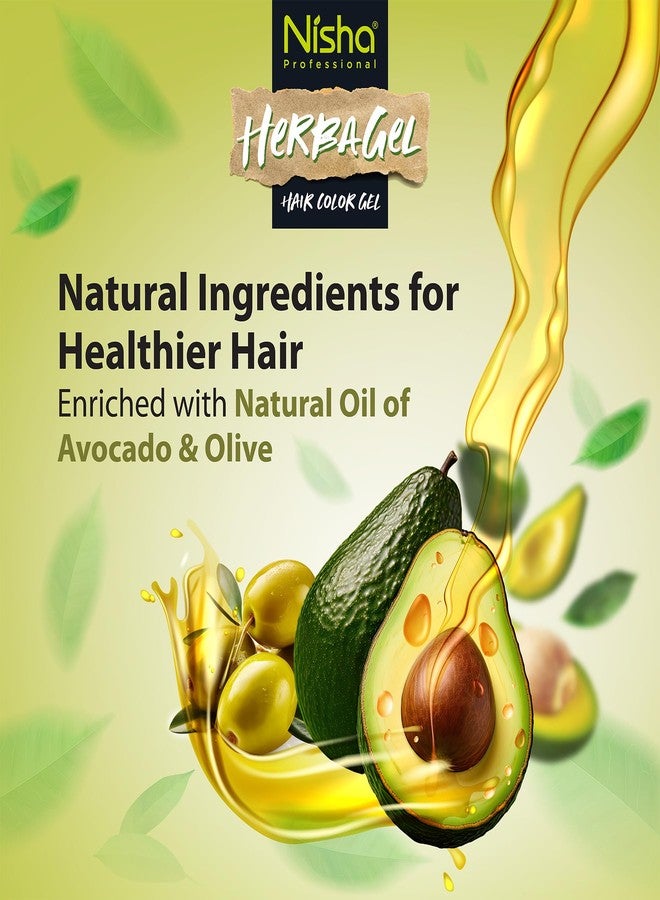 Nisha Herba Gel Hair Colour Gel, Original Black 100ml + 100ml | No Ammonia, No Stain, Non-Drip Vegan Formula | Permanent Hair Colour & Hair Dye | 100% Grey Coverage & Long-Lasting Shine - Image 3