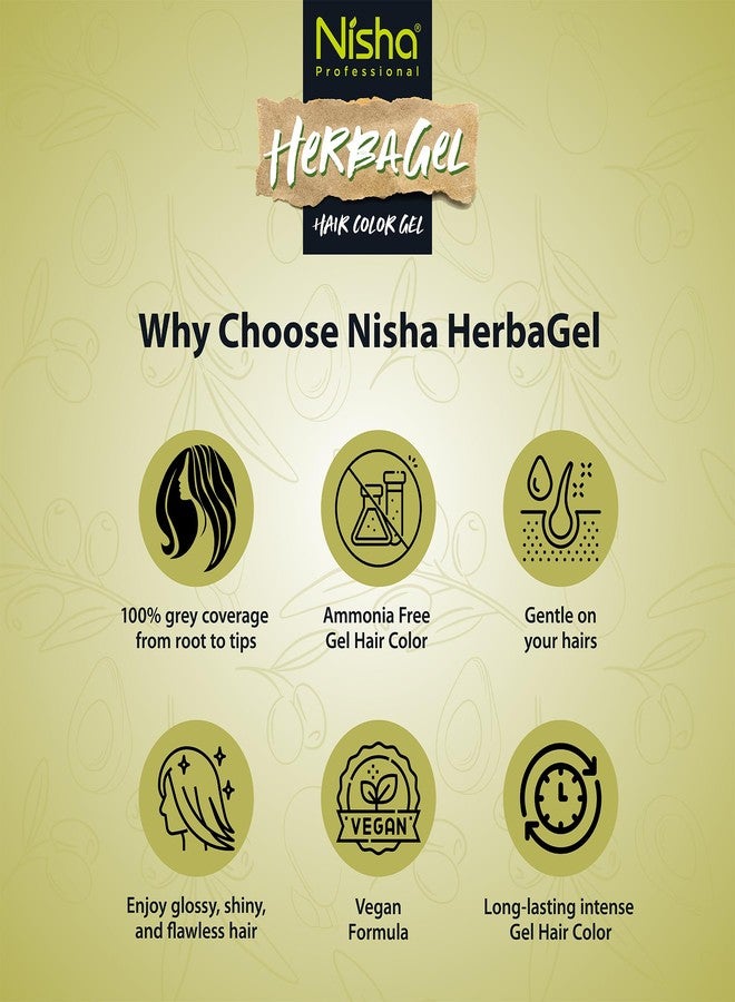 Nisha Herba Gel Hair Colour Gel, Original Black 100ml + 100ml | No Ammonia, No Stain, Non-Drip Vegan Formula | Permanent Hair Colour & Hair Dye | 100% Grey Coverage & Long-Lasting Shine - Image 4