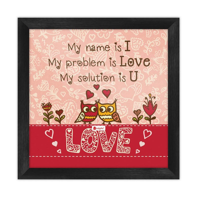 Indigifts Indigifts Valentine Gift for Boyfriend Love Love Quote Printed Pink Poster Frame 6x6 inches Valentine Gifts for Girlfriend Love Gifts for Boyfriend Gift for Boyfriend Birthday - Image 1