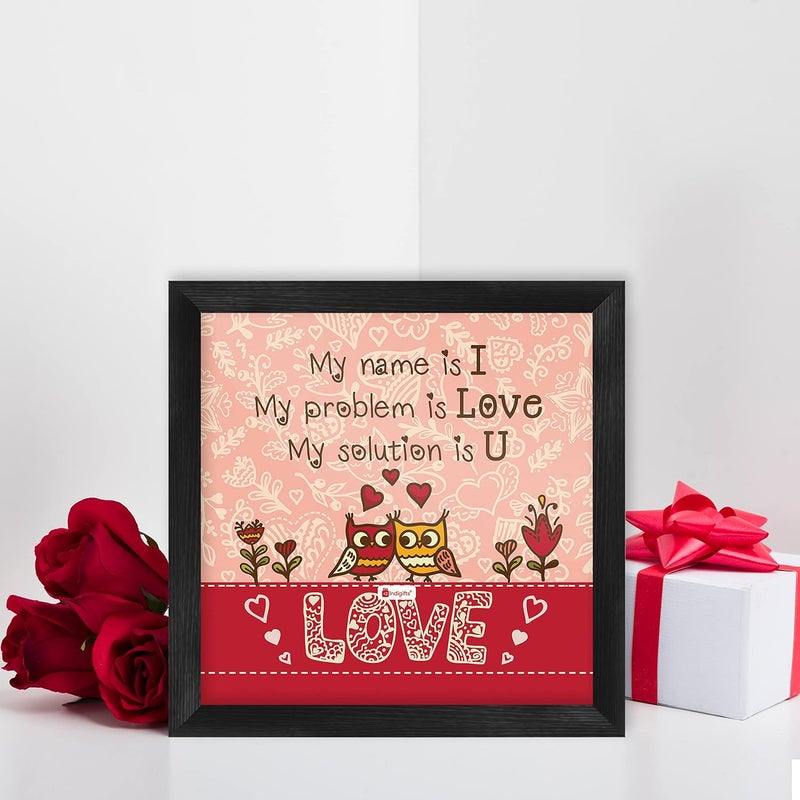 Indigifts Indigifts Valentine Gift for Boyfriend Love Love Quote Printed Pink Poster Frame 6x6 inches Valentine Gifts for Girlfriend Love Gifts for Boyfriend Gift for Boyfriend Birthday - Image 3