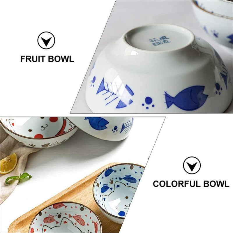 woobles Japanese Style Ramen Bowl Ceramic Bowl Asian Bowls Rice Bowl Salad Bowl Fruit Dessert Bowl Soup Bowl Noodle Bowl Serving Dish for Appetizer Salad SnackCeramic Serving Bowl Blue - Image 5