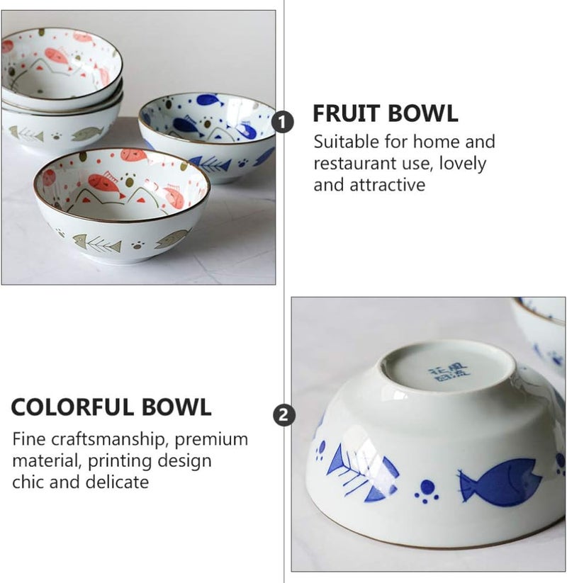 woobles Japanese Style Ramen Bowl Ceramic Bowl Asian Bowls Rice Bowl Salad Bowl Fruit Dessert Bowl Soup Bowl Noodle Bowl Serving Dish for Appetizer Salad SnackCeramic Serving Bowl Blue - Image 3