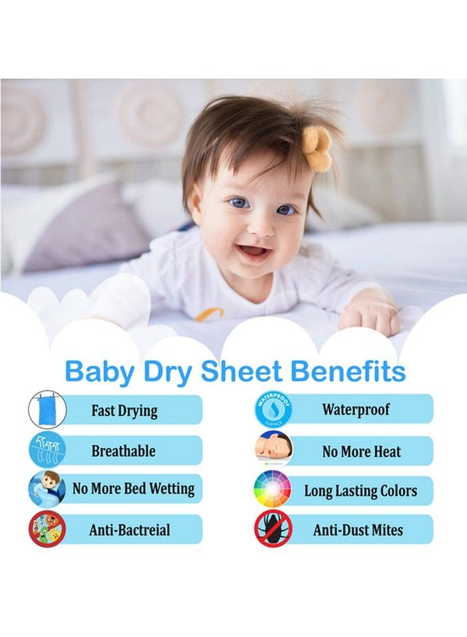 Amigos 2 Pieces Waterproof Baby Bed Protector Dry Sheets For New Born Babies Reusable Mats Cot & Bassinet (Large(140X100Cm) Sky Blue) - Image 4