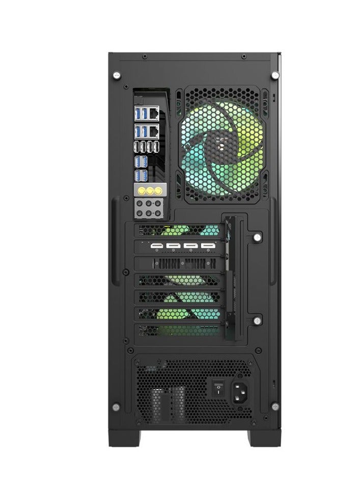 Darkflash DK361 ATX/M-ATX/Mini ITX Mesh Type Computer Case With Pre-Installed 4 ARGB Fans, USB 3.0, Tempered Glass Side Panel, Supports Up to 360mm Radiators - Gaming PC Case - Image 3
