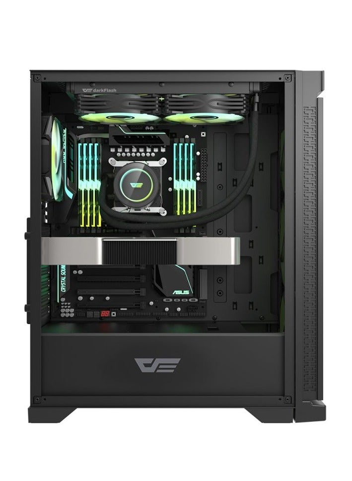 Darkflash DK361 ATX/M-ATX/Mini ITX Mesh Type Computer Case With Pre-Installed 4 ARGB Fans, USB 3.0, Tempered Glass Side Panel, Supports Up to 360mm Radiators - Gaming PC Case - Image 2