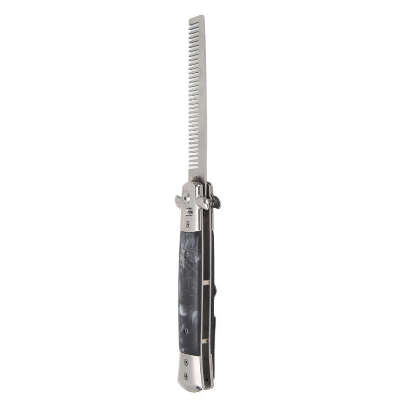 Switchblade Comb Men Automatic Push Button Foldable Pocket Oil Hair Comb for Hair Beard Moustache Wardmaster - Image 4