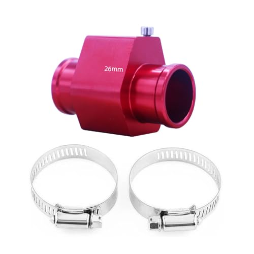 LZKZPY Universal Water Temp Joint Pipe Water Temp Temperature Joint Pipe Sensor Gauge Radiator Hose Adapter, (Red, 26mm) - Image 3
