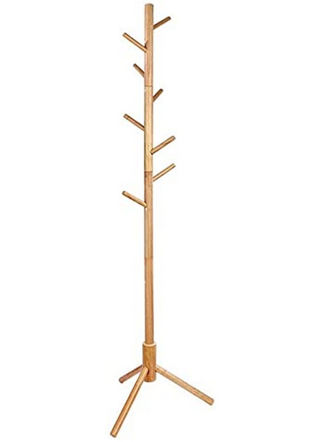 Ash & Roh Ash & Roh® Wooden Tree Coat Rack with 3 Adjustable Sizes, 8 Hooks, Free Standing Solid Coat Hanger Stand for Clothes, Garment, Hats, Umbrellas, Scarves in Hallway (Primary)  - Image 1